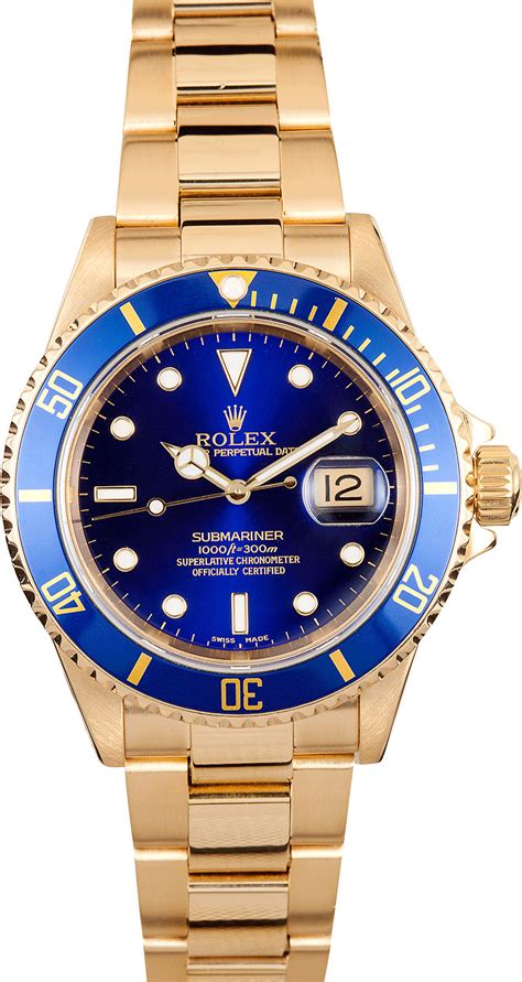 value of rolex gentlemens 18k yellow gold watch|rolex submariner automatic 18k gold.